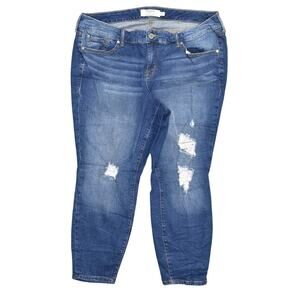 Torrid Women's Blue Skinny Jeans Plus Size 20 Cotton Blend Zip Solid